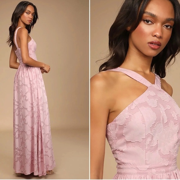 LULU's Prom Wedding Bridesmaid Floral Boho Flowy Sexy Maxi Dress - Picture 4 of 4